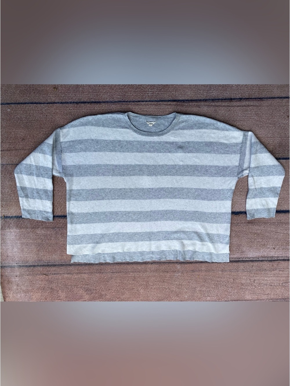 Eileen fisher organic cotton cashmere blend  slouchy oversized stripe sweater XL